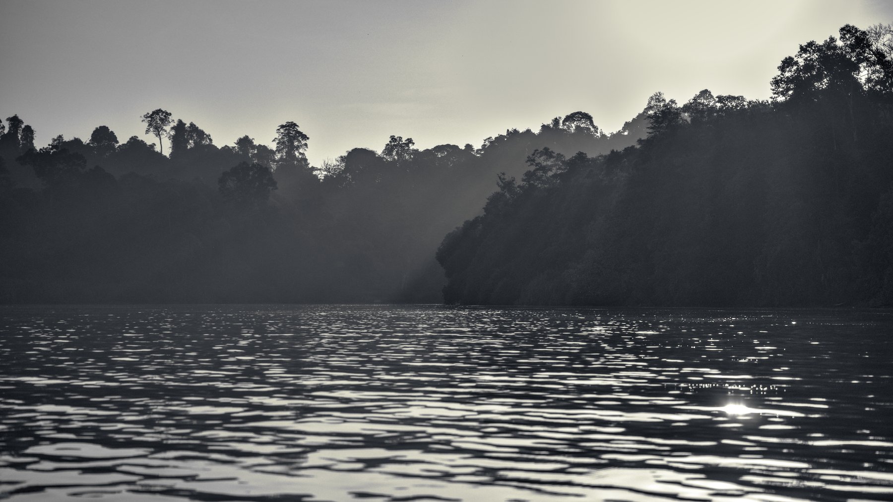 Early morning on a river in Borneo