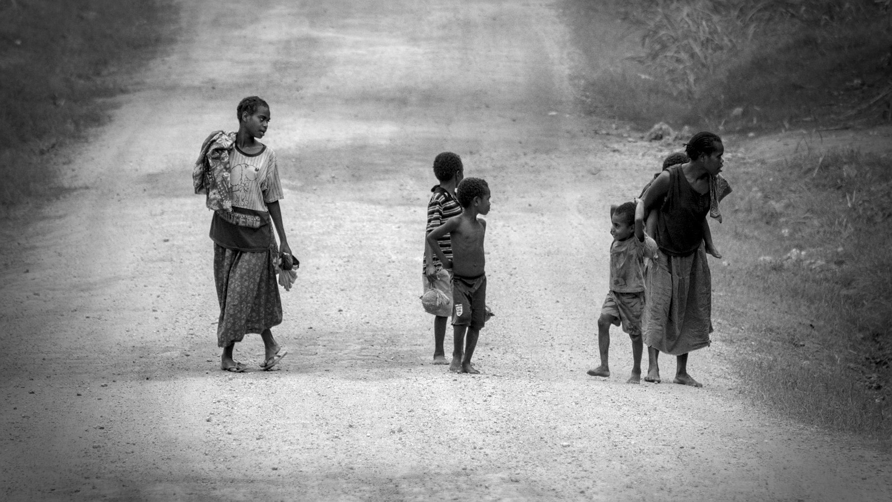 Local girls and kids, Tanna Island, Vanuatu